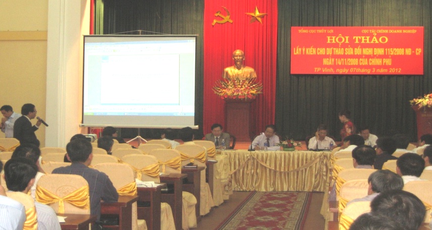 Hội thảo lấy ý kiến sửa đổi Nghị định 115/2008/NĐ-CP ngày 14/11/2008 của Chính Phủ về miễn thủy lợi phí cho sản xuất nông nghiệp